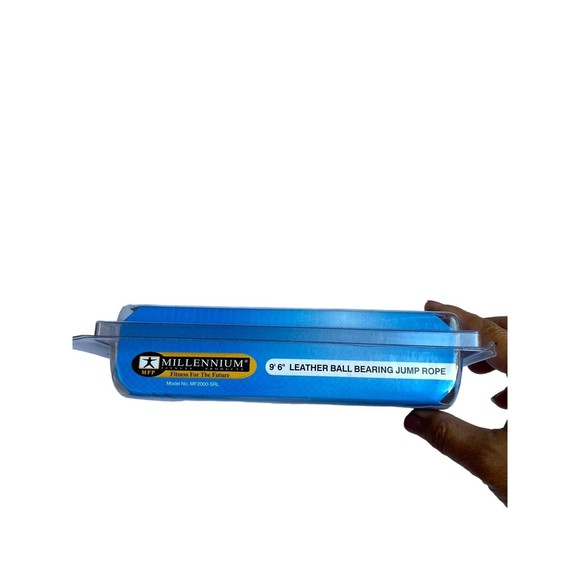 Millennium Fitness 9’ 6” Leather Jump Rope Ball Bearing Handles NIB - Picture 7 of 10